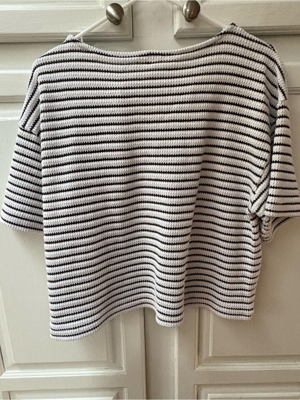 Madewell Embroidered Boxy Knit Tee in Stripe - Picture 6 of 6